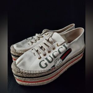 Gucci web accent canvas espadrille sneakers